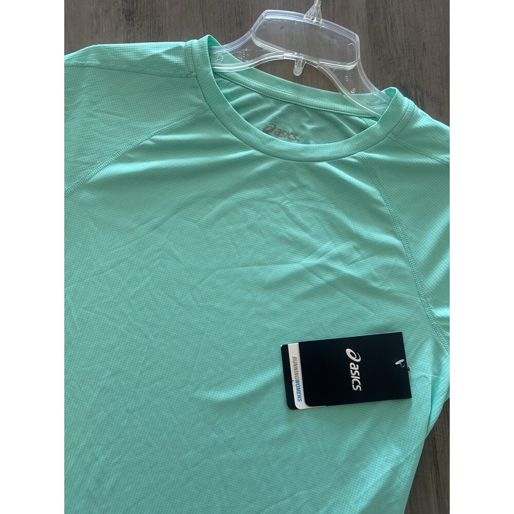 NEW! ASICS Women’s Long Sleeve Vneck Athletic Tee Top Green Size M